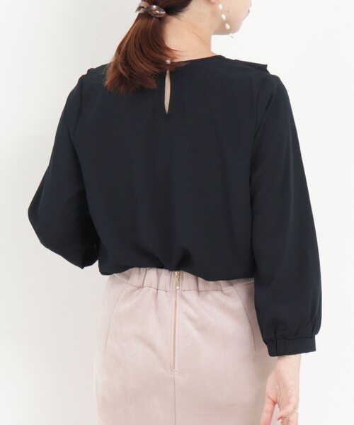 MICO COULIER（ミコクリエ）の「ジョーゼットフリルブラウス（シャツ/ブラウス・レディース・ホワイト系その他/ネイビー/モカ/ライトグレー・38）」の16枚目の写真