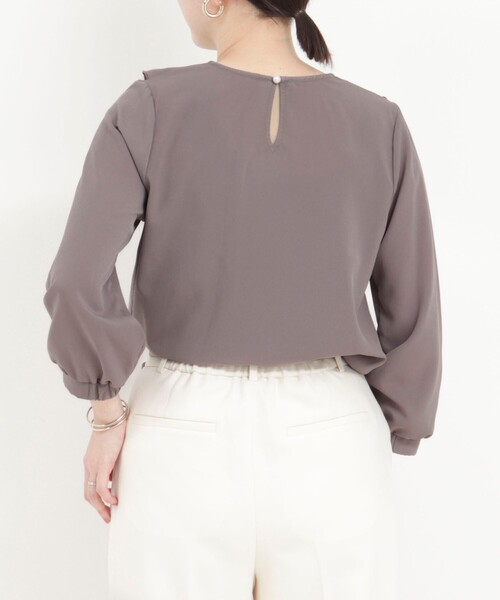 MICO COULIER（ミコクリエ）の「ジョーゼットフリルブラウス（シャツ/ブラウス・レディース・ホワイト系その他/ネイビー/モカ/ライトグレー・38）」の22枚目の写真