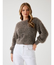 Long Sleeves Crew Neck Kira Lurex Mix Sweater ニット セーター
