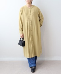 MB mint breeze（エムビーミントブリーズ）の「【L～5L 大きいサイズ】バンドカラーアシメプリーツワンピース（ワンピース）」