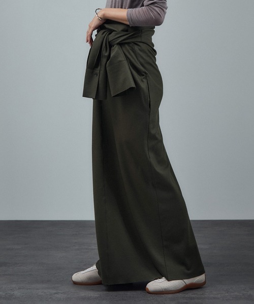 SALON adam et rope'（サロン アダム エ ロペ）の「ミルドジャージシャツワンピース（ワンピース・レディース・カーキ/ブラック・FREE）」の15枚目の写真