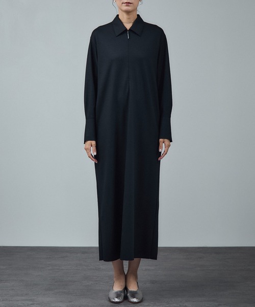 SALON adam et rope'（サロン アダム エ ロペ）の「ミルドジャージシャツワンピース（ワンピース・レディース・カーキ/ブラック・FREE）」の17枚目の写真