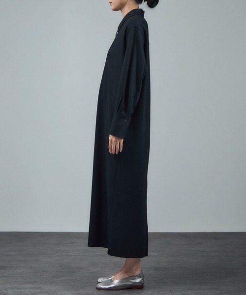 SALON adam et rope'（サロン アダム エ ロペ）の「ミルドジャージシャツワンピース（ワンピース・レディース・カーキ/ブラック・FREE）」の18枚目の写真