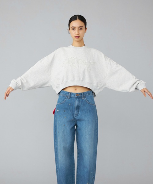 Lee(リー)の「Wrangler/ラングラー ユーズドパッチスウェット(スウェット・レディース・チャコールグレー/グレー・SMALL)」の10枚目の写真