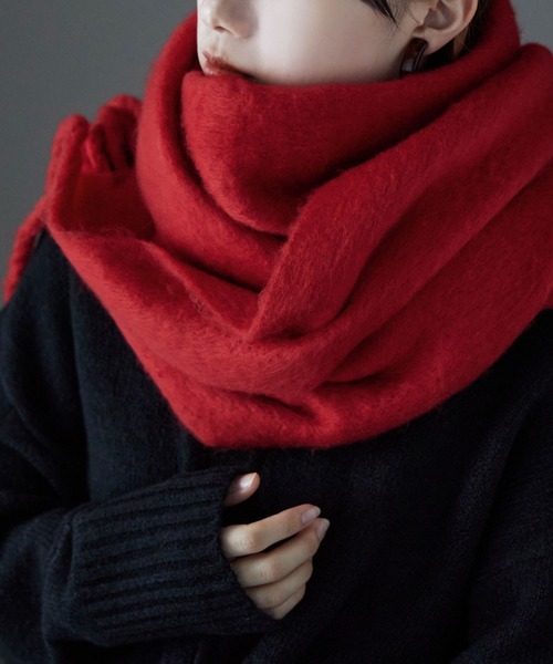 etoll.（エトル）の「フリンジシャギーボリュームマフラー（マフラー・レディース・ブラック/アイボリー/パープル/イエロー/ロイヤルブルー/グリーン/レッド・FREE）」の7枚目の写真