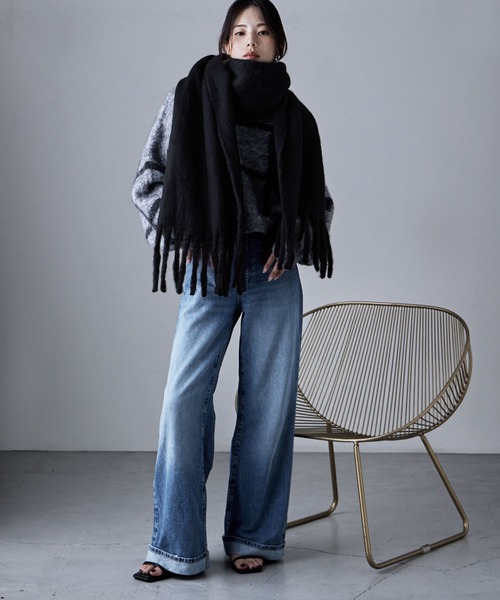 etoll.（エトル）の「フリンジシャギーボリュームマフラー（マフラー・レディース・ブラック/アイボリー/パープル/イエロー/ロイヤルブルー/グリーン/レッド・FREE）」の18枚目の写真