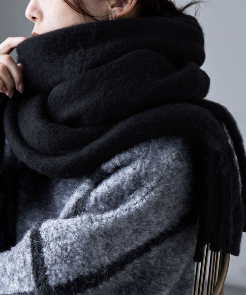 etoll.（エトル）の「フリンジシャギーボリュームマフラー（マフラー・レディース・ブラック/アイボリー/パープル/イエロー/ロイヤルブルー/グリーン/レッド・FREE）」の20枚目の写真