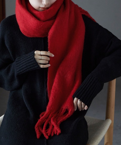 etoll.（エトル）の「フリンジシャギーボリュームマフラー（マフラー・レディース・ブラック/アイボリー/パープル/イエロー/ロイヤルブルー/グリーン/レッド・FREE）」の15枚目の写真