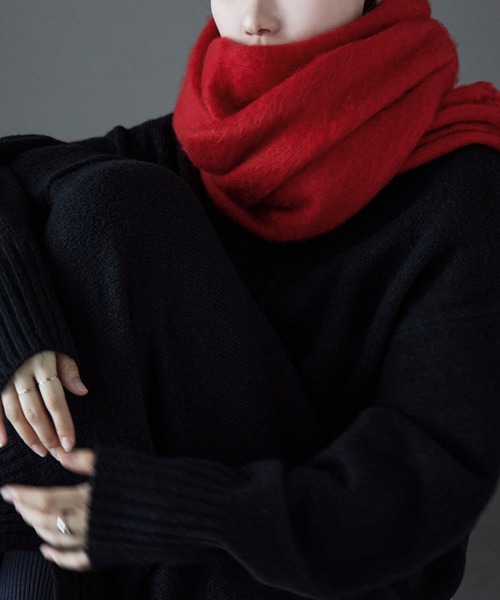 etoll.（エトル）の「フリンジシャギーボリュームマフラー（マフラー・レディース・ブラック/アイボリー/パープル/イエロー/ロイヤルブルー/グリーン/レッド・FREE）」の16枚目の写真