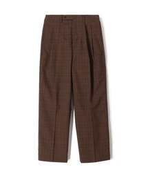 SUPER120’Sウール 2プリーツ ワイドストレート バレルパンツ