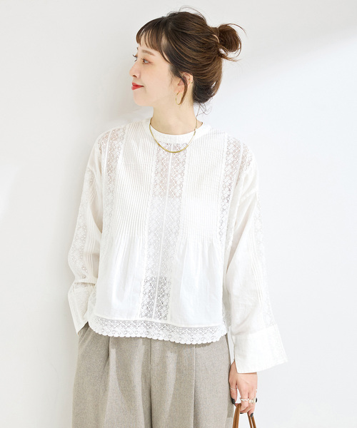 WEB限定】手洗い可 / FANAKA / ファナカ リバーレースピンタック