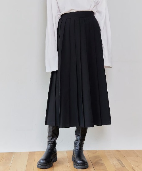 KALENO(カレノ)の「sickly pleats long skirt(スカート・レディース・グレー/ブラック/アイボリー・FREE)」の1枚目の写真