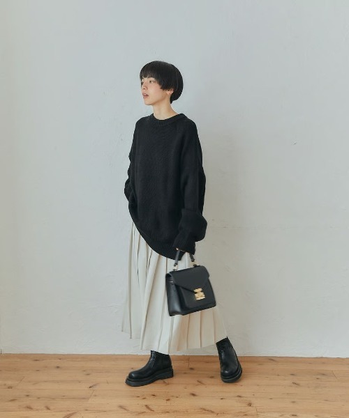 KALENO(カレノ)の「sickly pleats long skirt(スカート・レディース・グレー/ブラック/アイボリー・FREE)」の5枚目の写真