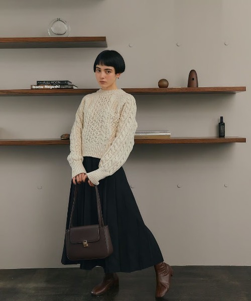 KALENO(カレノ)の「sickly pleats long skirt(スカート・レディース・グレー/ブラック/アイボリー・FREE)」の10枚目の写真