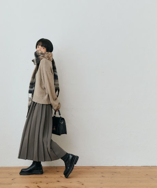 KALENO(カレノ)の「sickly pleats long skirt(スカート・レディース・グレー/ブラック/アイボリー・FREE)」の15枚目の写真