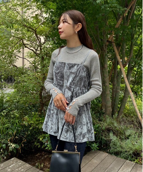Sirin(シリン)の「【ZOZO限定】クラッシュベロアペプラムビスチェ(その他トップス・レディース・ブラウン/グレー・FREE)」の22枚目の写真
