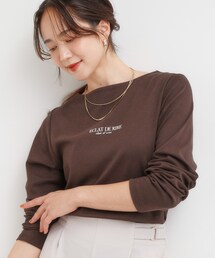 DRESKIP | 【S-LL】お顔周りを美しく見せる ボートネックロンT(Tシャツ/カットソー)