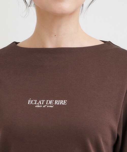 DRESKIP(ドレスキップ)の「【S-LL】お顔周りを美しく見せる ボートネックロンT(Tシャツ/カットソー・レディース・ホワイト系1/ダークブラウン系/ブラック系1/ピンク系2・01/02/03/04)」の17枚目の写真