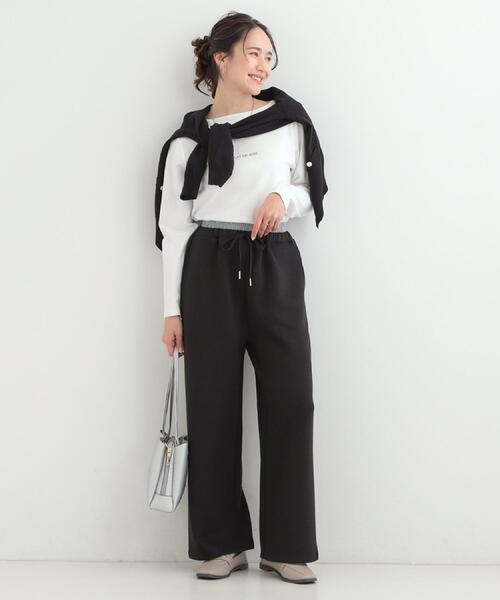 DRESKIP(ドレスキップ)の「【S-LL】お顔周りを美しく見せる ボートネックロンT(Tシャツ/カットソー・レディース・ホワイト系1/ダークブラウン系/ブラック系1/ピンク系2・01/02/03/04)」の20枚目の写真