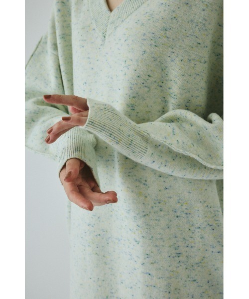 ヘリンドットサイ　ニットワンピース V neck knit one piece Vネックニットワンピース（ワンピース）｜HeRIN