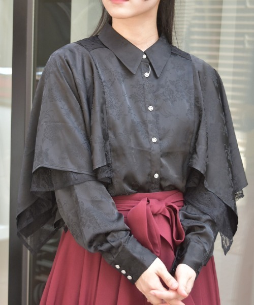 axes femme（アクシーズファム）の「ケープ風フレアジャカードブラウス