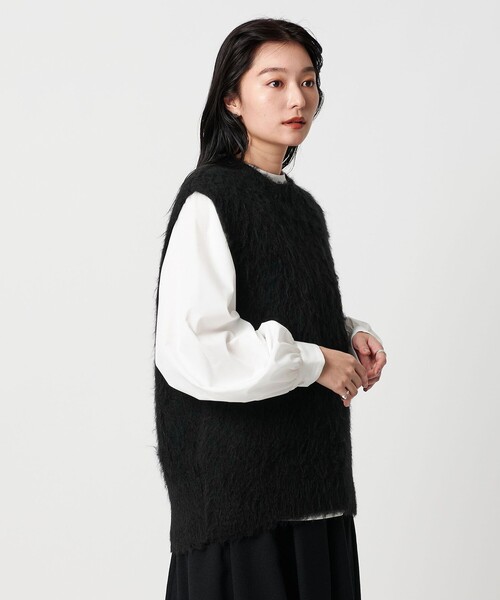 MARW UNITED ARROWS（マルゥ ユナイテッドアローズ）の「＜MARW UNITED ARROWS＞シャギー ニットベスト（ベスト・レディース・オレンジ/ブラック/ライトグレー・FREE）」の7枚目の写真