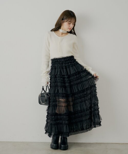 SALON by Chico】ボリュームチュールスカート（スカート