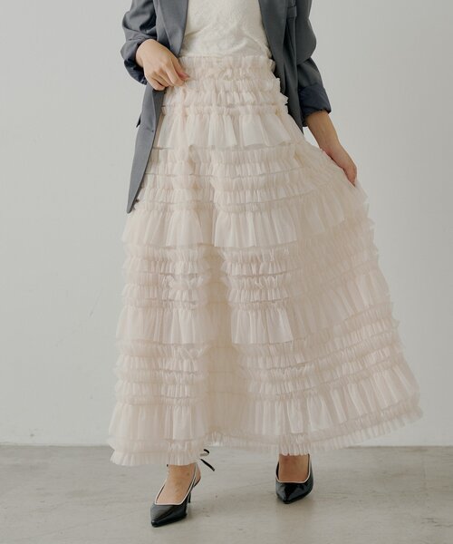 Chico（チコ）の「【SALON by Chico】ボリュームチュールスカート（スカート・レディース・チャコールグレー/アイボリー/ブラック・FREE）」の7枚目の写真