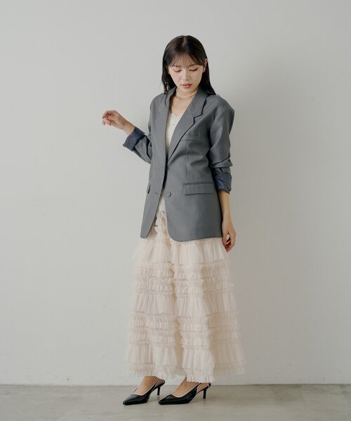 Chico（チコ）の「【SALON by Chico】ボリュームチュールスカート（スカート・レディース・チャコールグレー/アイボリー/ブラック・FREE）」の8枚目の写真