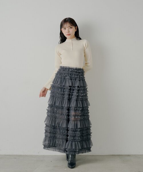 Chico（チコ）の「【SALON by Chico】ボリュームチュールスカート（スカート・レディース・チャコールグレー/アイボリー/ブラック・FREE）」の14枚目の写真