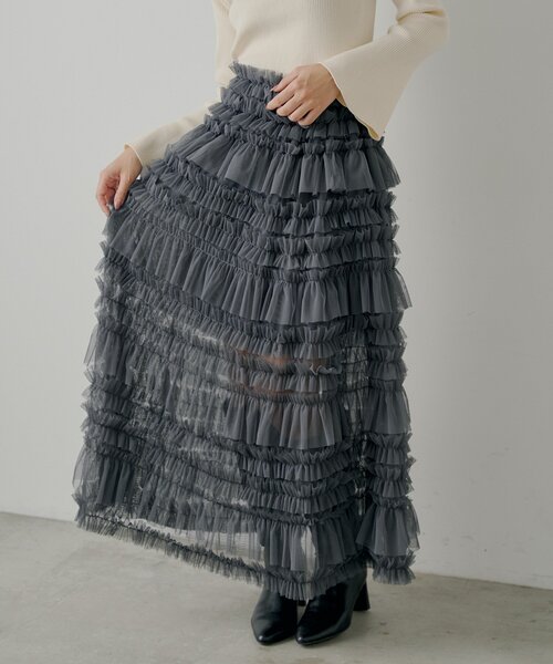 Chico（チコ）の「【SALON by Chico】ボリュームチュールスカート（スカート・レディース・チャコールグレー/アイボリー/ブラック・FREE）」の16枚目の写真