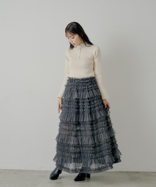 Chico（チコ）の「【SALON by Chico】ボリュームチュールスカート（スカート・レディース・チャコールグレー/アイボリー/ブラック・FREE）」の17枚目の写真