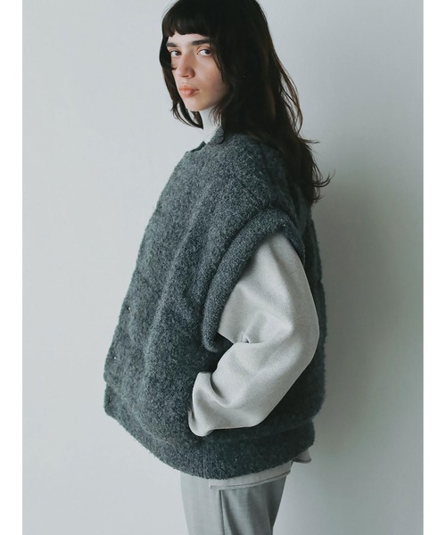 アルパカブレンド中綿ニットベスト（ブルゾン）｜HER.（ハー）の