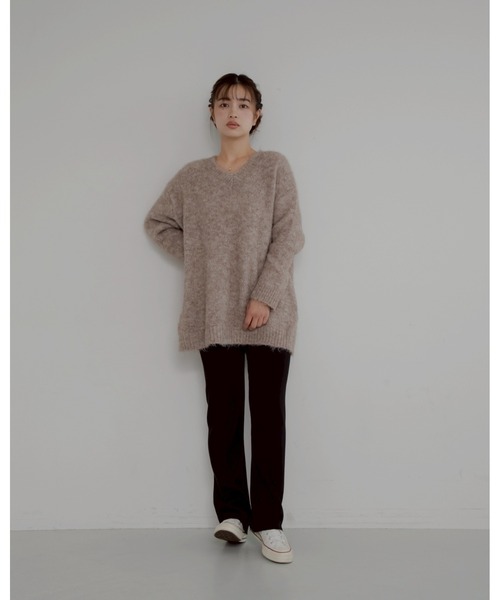JUMELLE（ジュメロ）の「【カット可能,美脚】selfcut pleats pants（その他パンツ・レディース・ブラック/アイボリー・MEDIUM）」の6枚目の写真