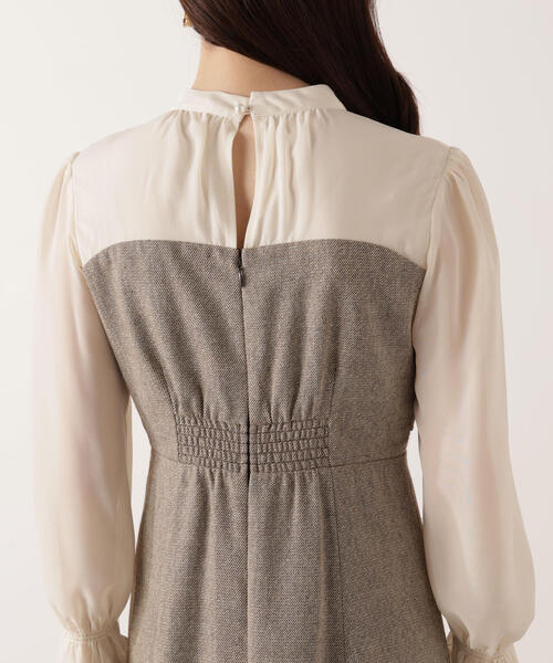 PROPORTION BODY DRESSING（プロポーションボディドレッシング）の「フロントリボンミックスドッキングワンピース / 1215240103（ワンピース・レディース・グレー/ブラック/ブラウン・SMALL/MEDIUM/P/S）」の13枚目の写真