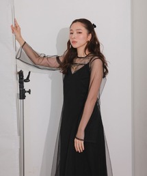 【ANDRESD】multiway volume tulle dress 結婚式 ワンピース パーティードレス オケージョンドレス お呼ばれ 二次会 成人式 同窓会