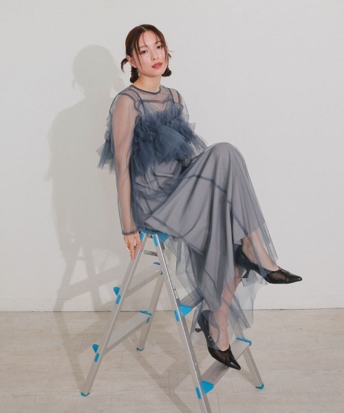 DONOBAN(ドノバン)の「【ANDRESD】multiway volume tulle dress 結婚式 ワンピース パーティードレス オケージョンドレス お呼ばれ 二次会 成人式 同窓会(ドレス・レディース・ブルー/グリーン/ブラック・L/M/S)」の8枚目の写真