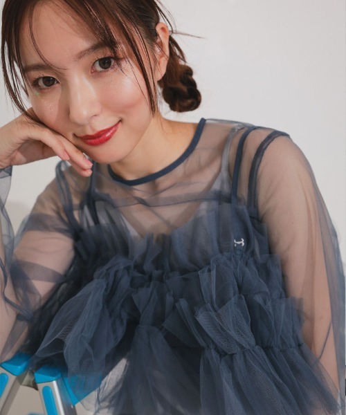 DONOBAN(ドノバン)の「【ANDRESD】multiway volume tulle dress 結婚式 ワンピース パーティードレス オケージョンドレス お呼ばれ 二次会 成人式 同窓会(ドレス・レディース・ブルー/グリーン/ブラック・L/M/S)」の12枚目の写真