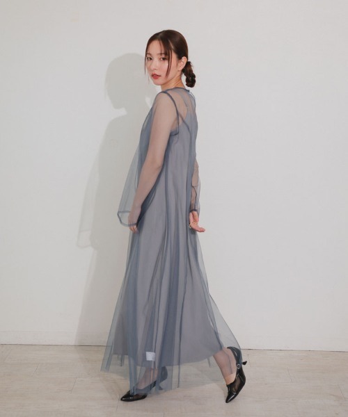 セール】【ANDRESD】multiway volume tulle dress 結婚式 ワンピース