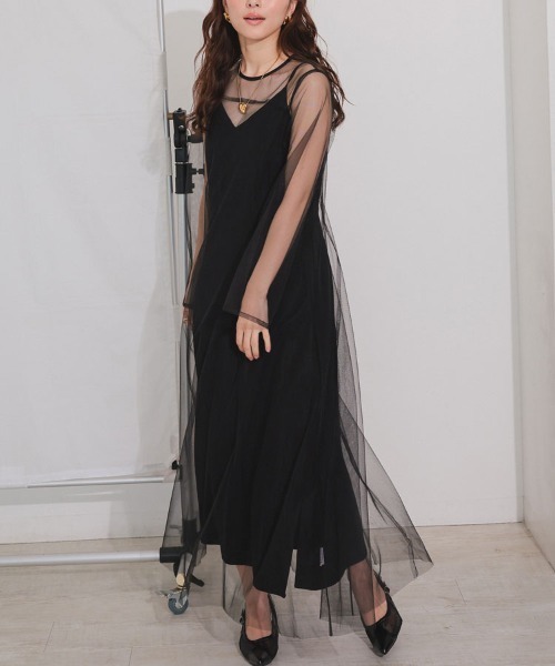 セール】【ANDRESD】multiway volume tulle dress 結婚式 ワンピース