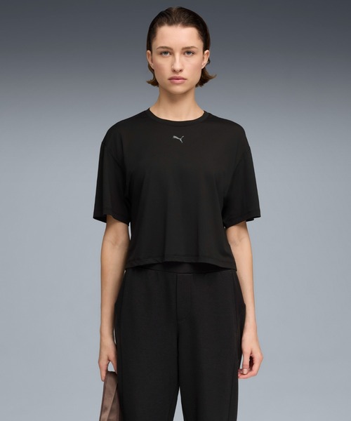 PUMA（プーマ）の「PUMA プーマ ウィメンズ トレーニング クラウドスパン リラックスド 半袖 T（Tシャツ/カットソー・レディース・ブロンズ/ブラック・SMALL/MEDIUM/X-LARGE/LARGE）」の2枚目の写真