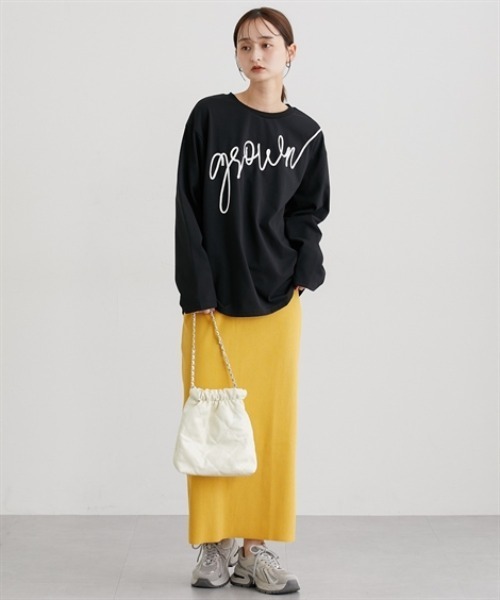 nissen(ニッセン)の「コードロゴ刺しゅうTシャツ(Tシャツ/カットソー・レディース・オフホワイト/ブラック・L/M)」の10枚目の写真
