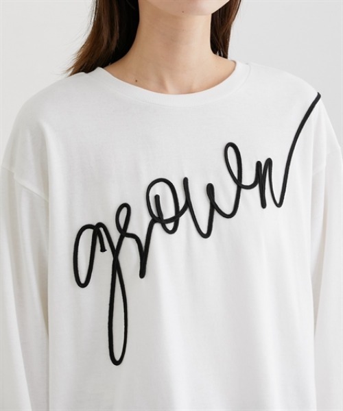 nissen(ニッセン)の「コードロゴ刺しゅうTシャツ(Tシャツ/カットソー・レディース・オフホワイト/ブラック・L/M)」の13枚目の写真