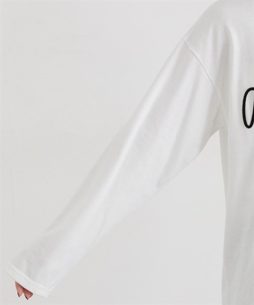 nissen(ニッセン)の「コードロゴ刺しゅうTシャツ(Tシャツ/カットソー・レディース・オフホワイト/ブラック・L/M)」の14枚目の写真