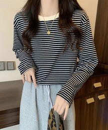 LAFFMO（ラフモ）の「ボーダー長袖カットソー（Tシャツ/カットソー）」