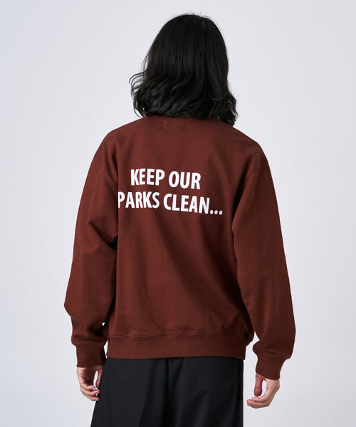 B.C STOCK(ベーセーストック)の「【CALIFORNIA RANCH HOUSE】スラックライン クルーネックスウェット(Tシャツ/カットソー・メンズ・スミクロ/ライトグレー/ボルドー・MEDIUM/LARGE)」の8枚目の写真