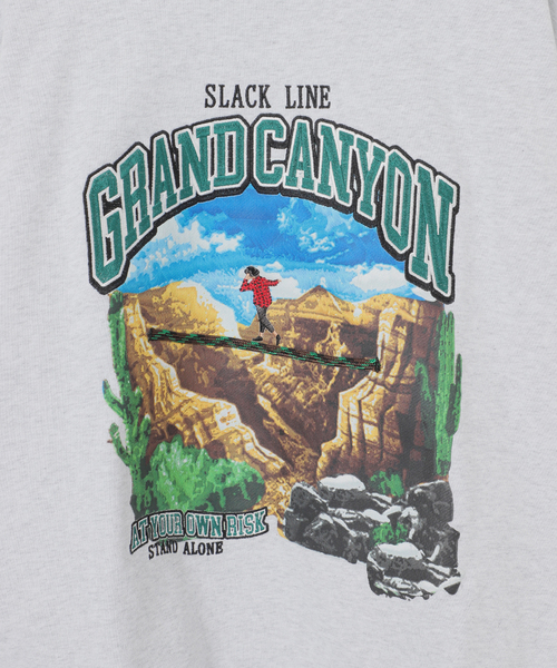 B.C STOCK(ベーセーストック)の「【CALIFORNIA RANCH HOUSE】スラックライン クルーネックスウェット(Tシャツ/カットソー・メンズ・スミクロ/ライトグレー/ボルドー・MEDIUM/LARGE)」の22枚目の写真