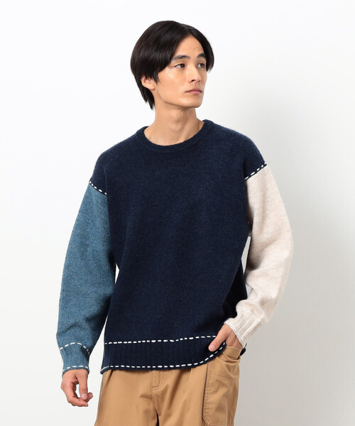 COMME CA ISM（コムサイズム）の「ハンドステッチプルオーバー（ニット/セーター・メンズ・アイボリー/ブラック/ネイビー・SMALL/MEDIUM/LARGE）」の3枚目の写真