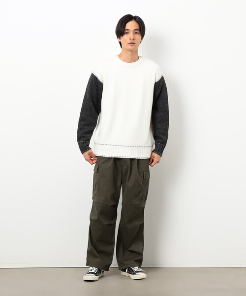COMME CA ISM（コムサイズム）の「ハンドステッチプルオーバー（ニット/セーター・メンズ・アイボリー/ブラック/ネイビー・SMALL/MEDIUM/LARGE）」の4枚目の写真