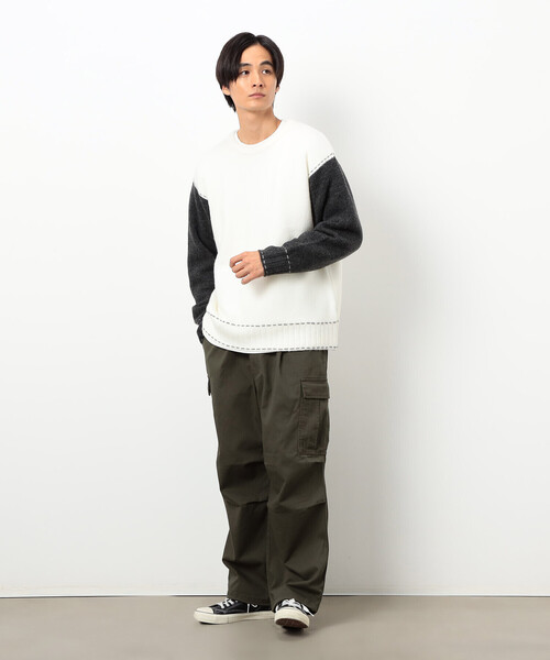 COMME CA ISM（コムサイズム）の「ハンドステッチプルオーバー（ニット/セーター・メンズ・アイボリー/ブラック/ネイビー・SMALL/MEDIUM/LARGE）」の5枚目の写真